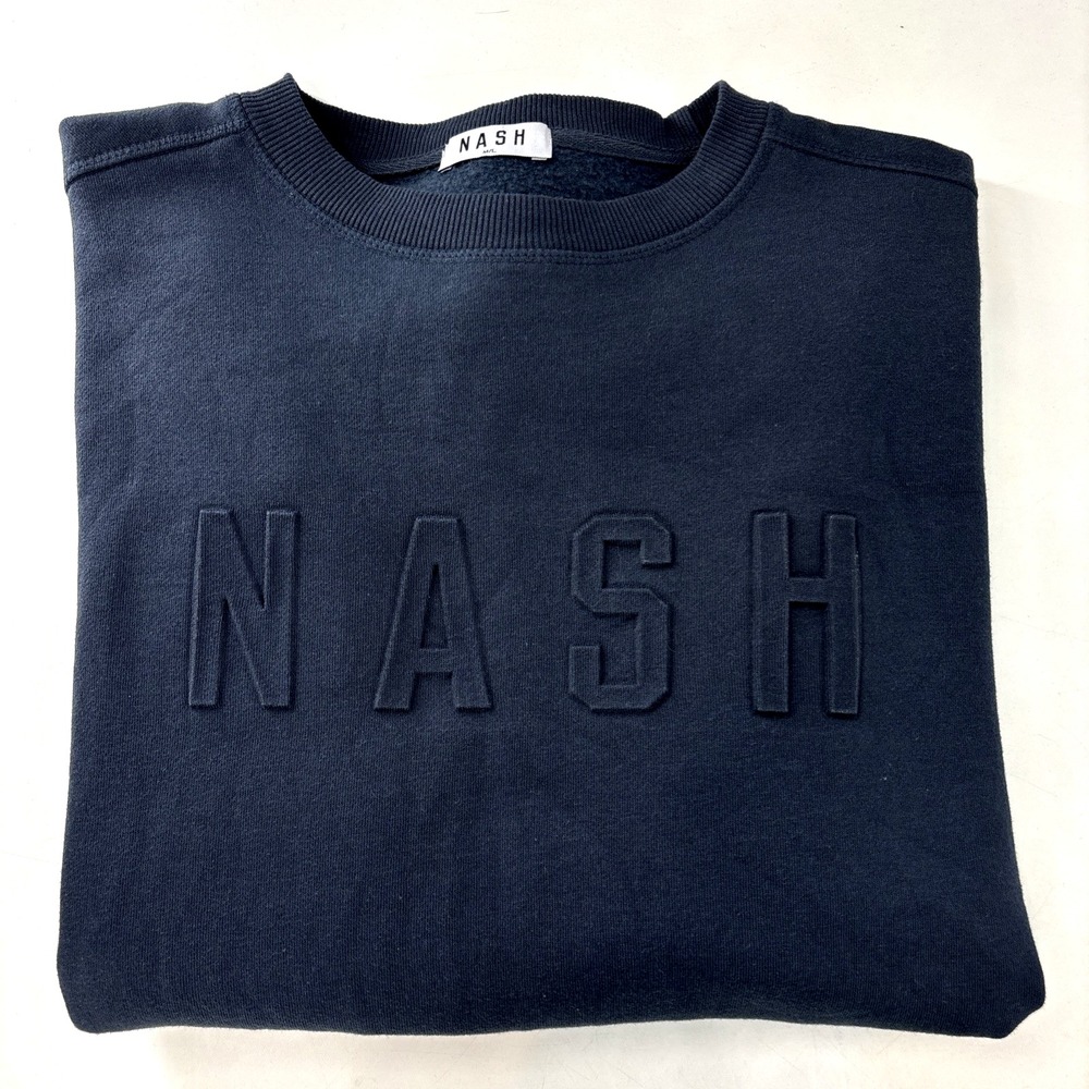 NASH The Nash Collection M/L Iconic Unisex Crew Neck Sweatshirt Navy Embossed